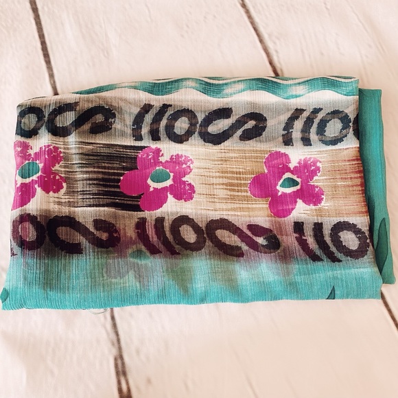 🌹3/$25 Pakistani/Indian Dupatta - Chiffon Full Length Stole - Teal / Pink - Picture 5 of 5